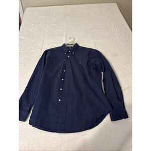Ralph Lauren Classic Fit Button Up Navy Men's Large Long Sleeve